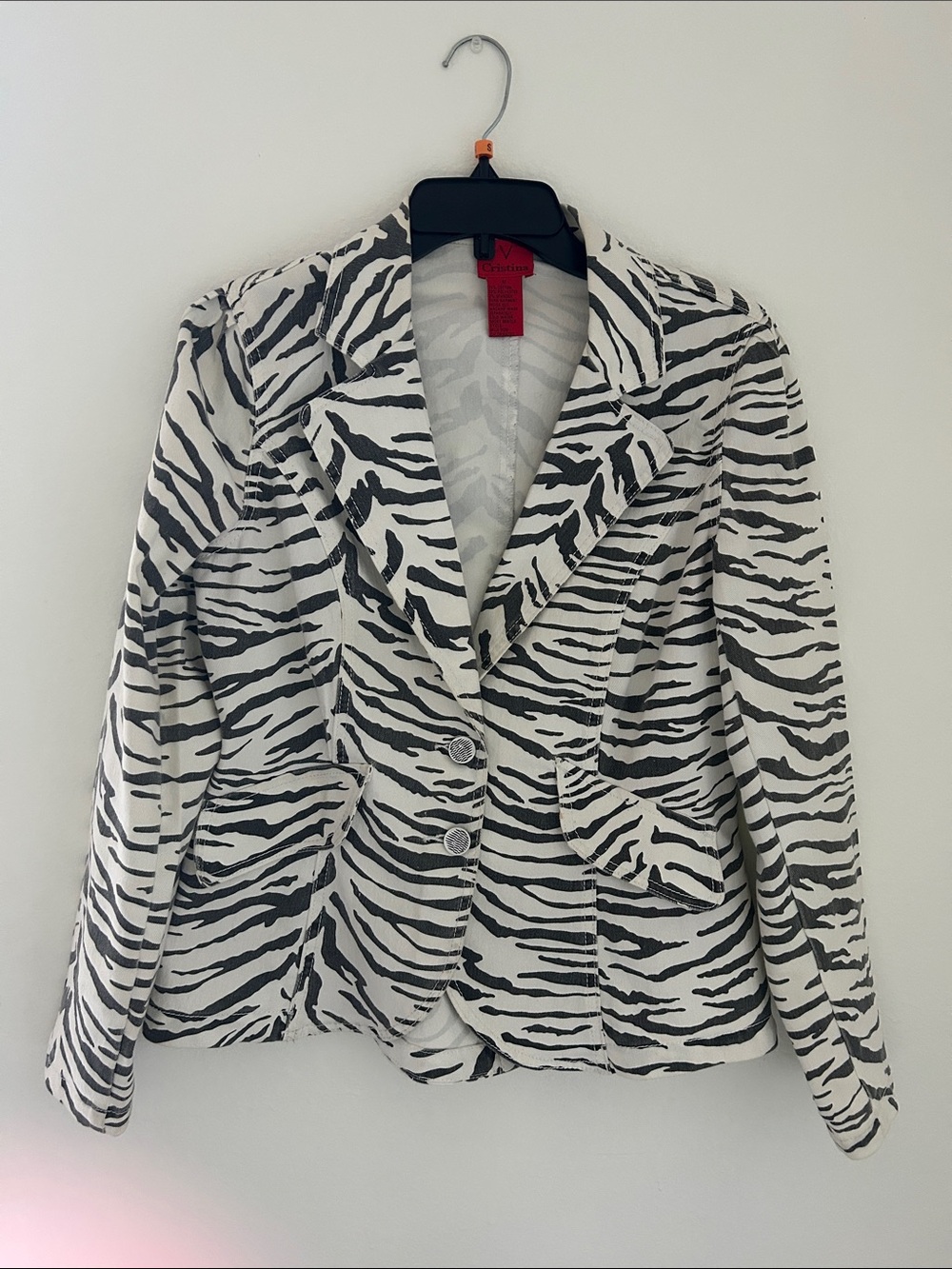 Women's Black & White Zebra Print Blazer Jacket
